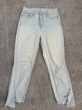 Sam Edelman Light Wash Women’s Jeans - Low-Rise Ankle with Frayed Hem